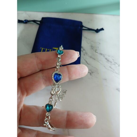 Titanic Heart of the Ocean Blue Heart Bracelet Purchased at Attraction Gift Shop - Picture 11 of 15